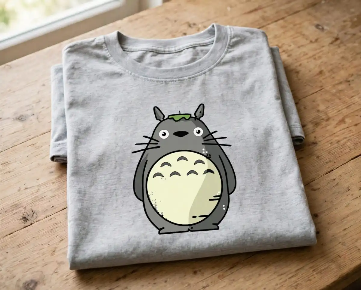 my neighbor totoro svg design printed on a plain product mockup