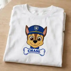 paw patrol marshall svg design printed on a plain product mockup