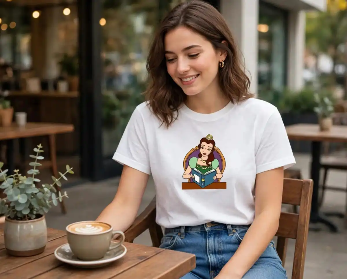 beauty and the beast svg design printed on a plain product mockup