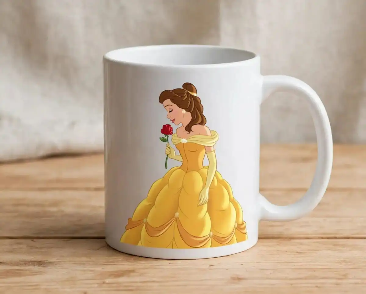 beauty and the beast svg design printed on a plain product mockup