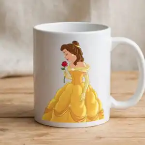 beauty and the beast svg design printed on a plain product mockup