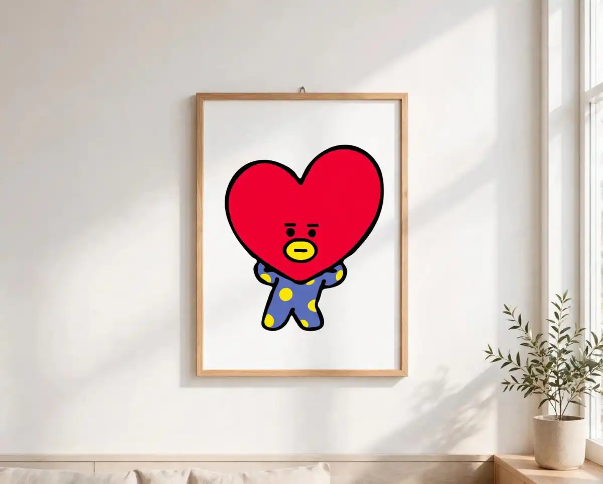 bt21 characters line friends birthday cut file for shirts, mugs and tumblers bt21 characters line friends cut file design printed on a plain product mockup