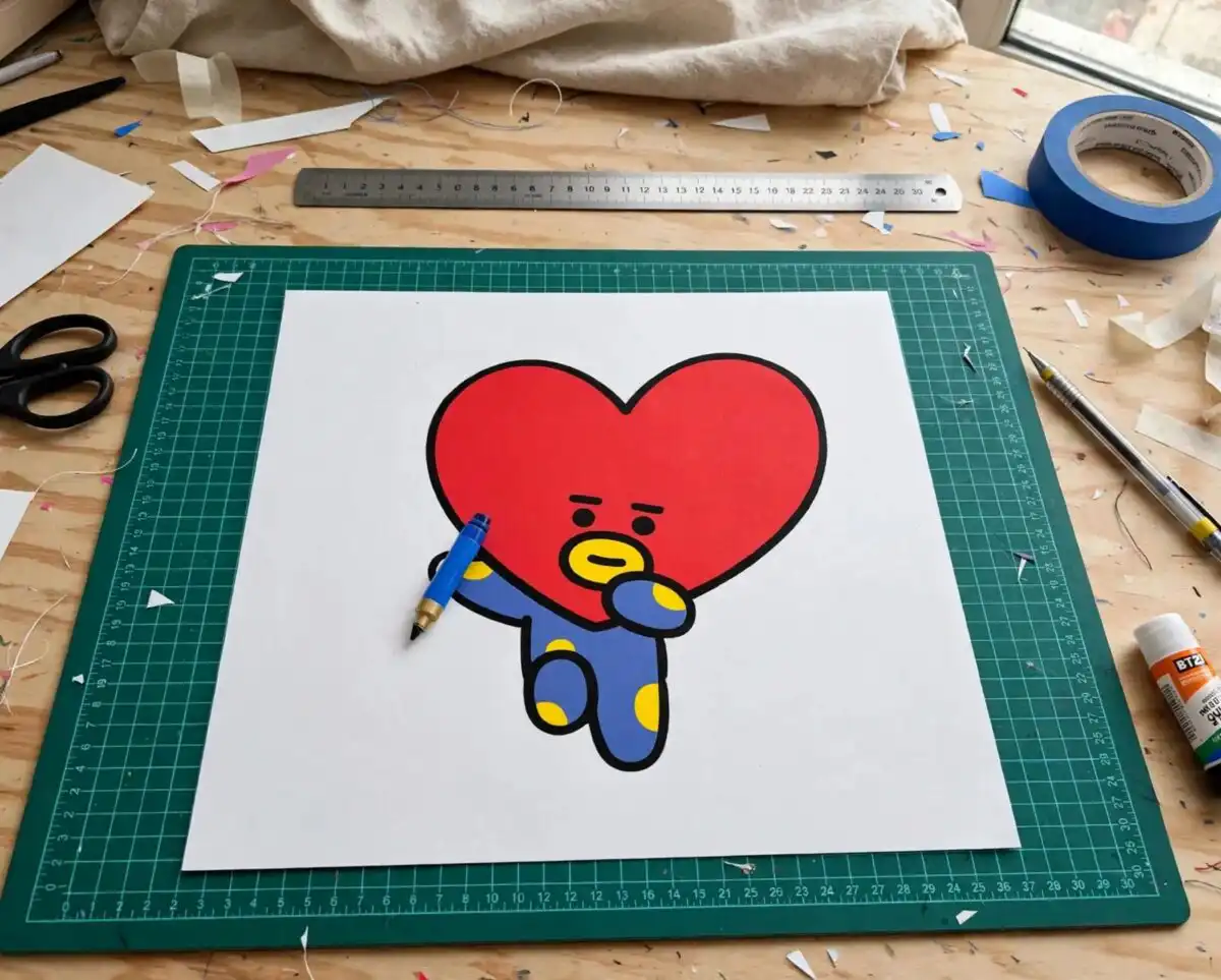 bt21 characters line friends birthday cut file for shirts, mugs and tumblers bt21 characters line friends cut file design printed on a plain product mockup