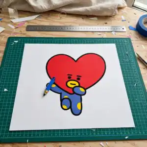 bt21 characters line friends birthday cut file for shirts, mugs and tumblers bt21 characters line friends cut file design printed on a plain product mockup