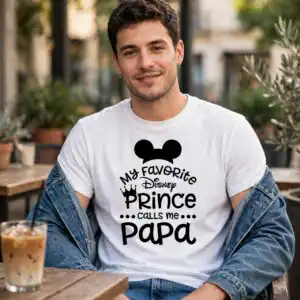 disney family titles shirt set with mickey icons and princess silhouettes disney family shirts svg design printed on a plain product mockup