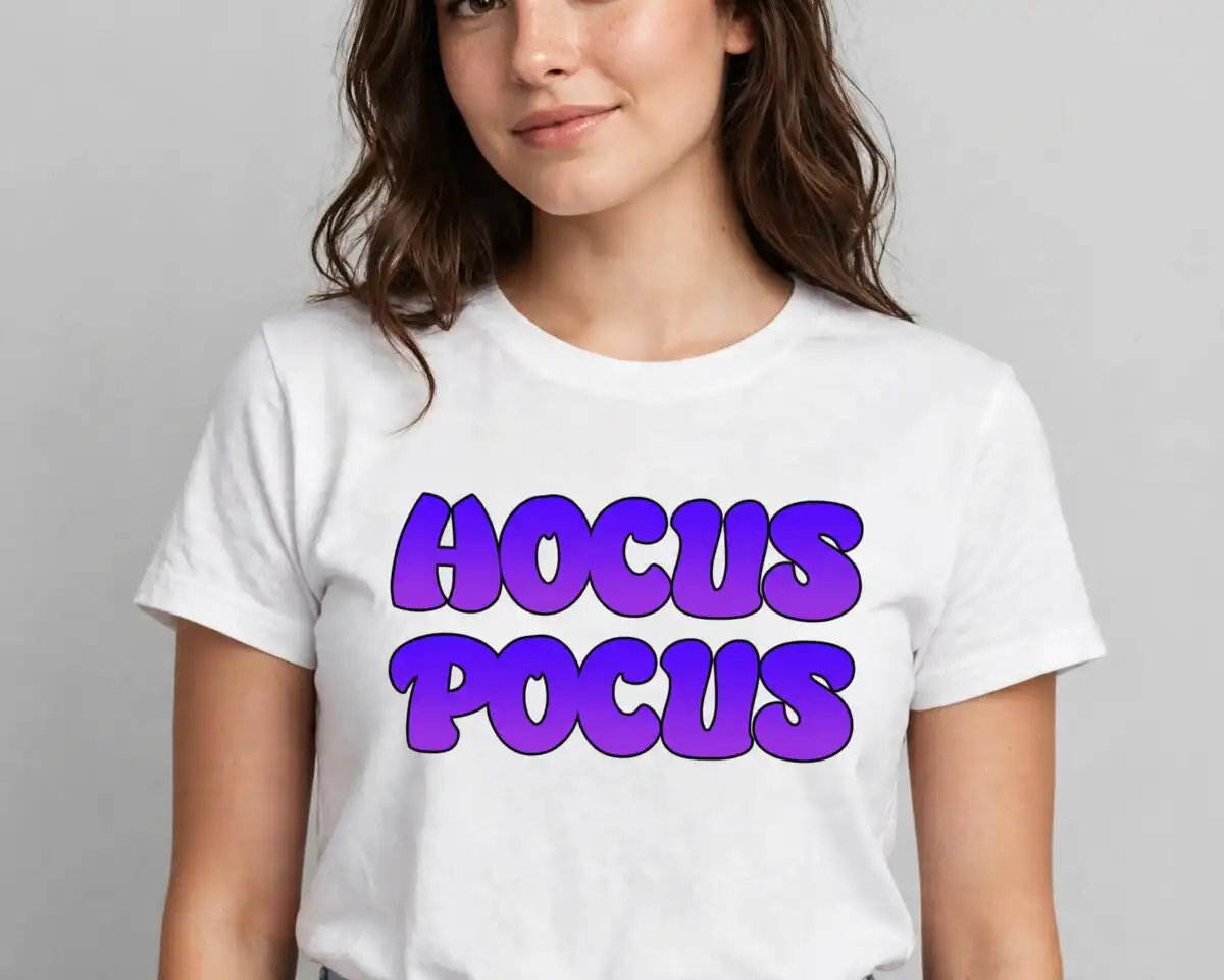 hocus pocus i need coffee to focus svg design printed on a plain product mockup