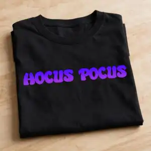 hocus pocus i need coffee to focus svg design printed on a plain product mockup