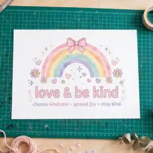 do everything in love svg design printed on a plain product mockup