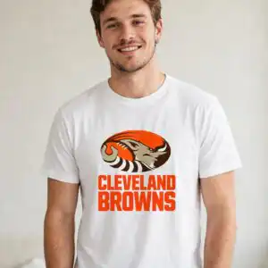 cleveland browns png images design printed on a plain product mockup