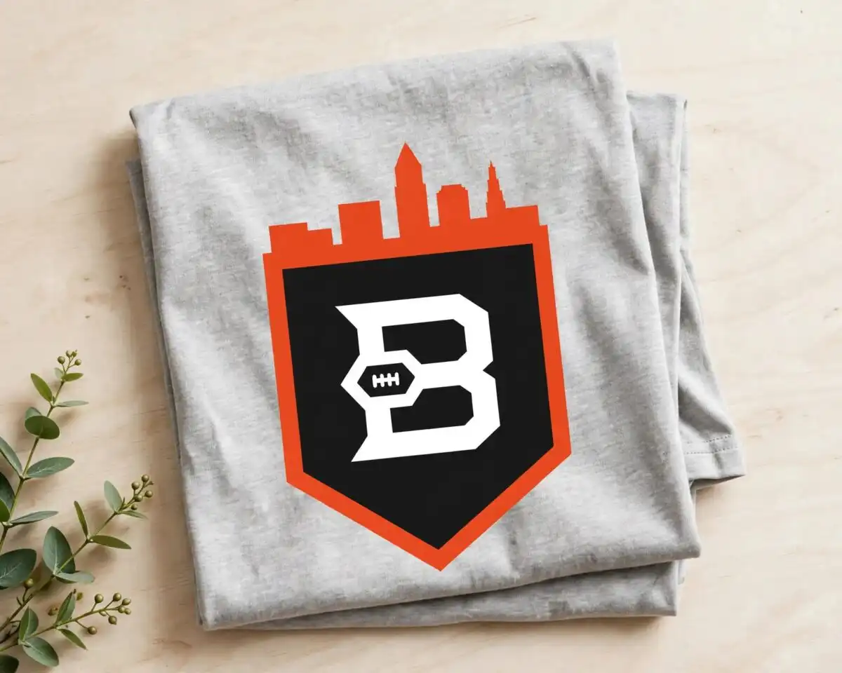 cleveland browns png images design printed on a plain product mockup