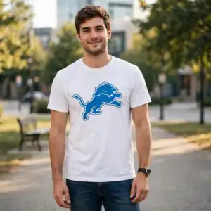 detroit lions helmet svg design printed on a plain product mockup