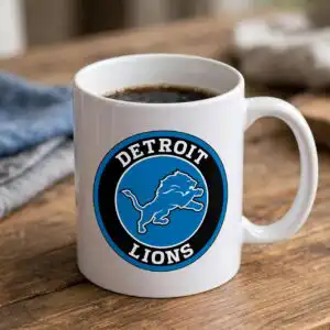 detroit lions helmet svg design printed on a plain product mockup