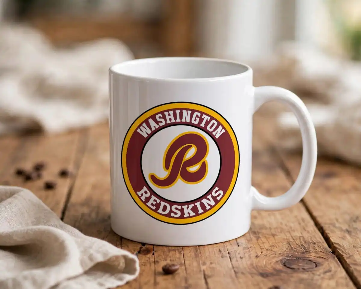 washington redskins svg design printed on a plain product mockup