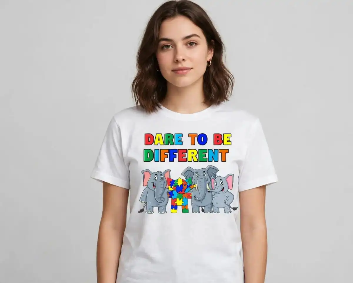 autism awareness puzzle piece png design printed on a plain product mockup