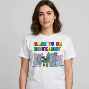 autism awareness puzzle piece png design printed on a plain product mockup