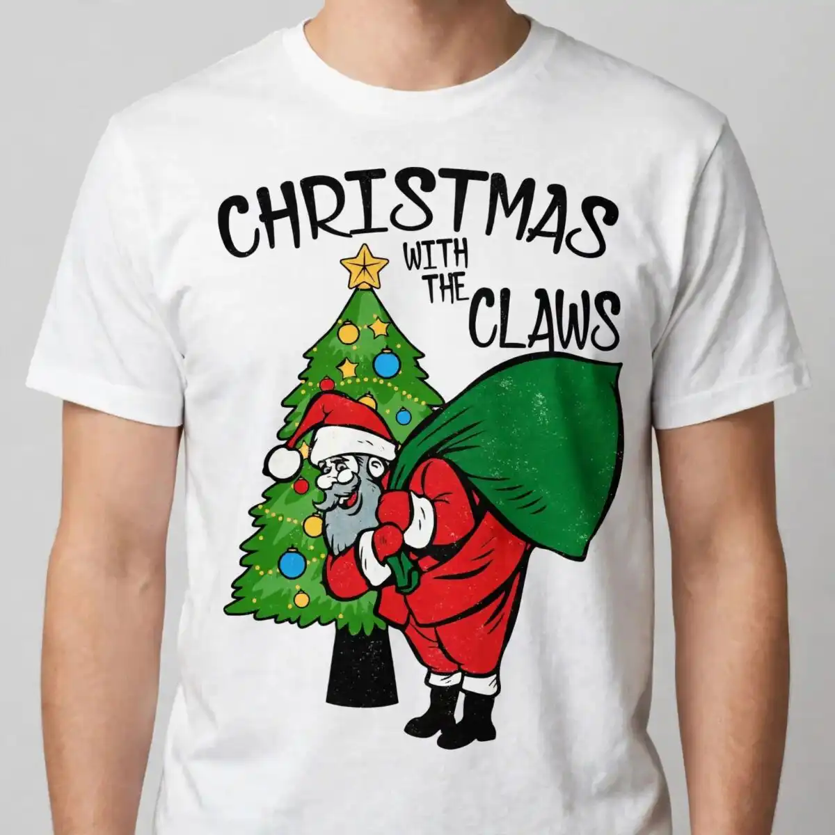 christmas claws svg design printed on a plain product mockup