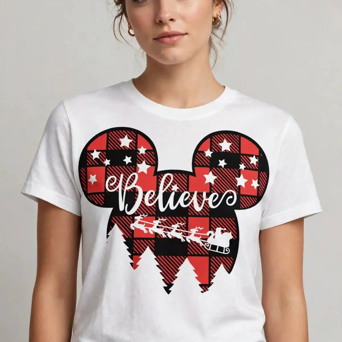 believe christmas svg design printed on a plain product mockup