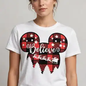 believe christmas svg design printed on a plain product mockup