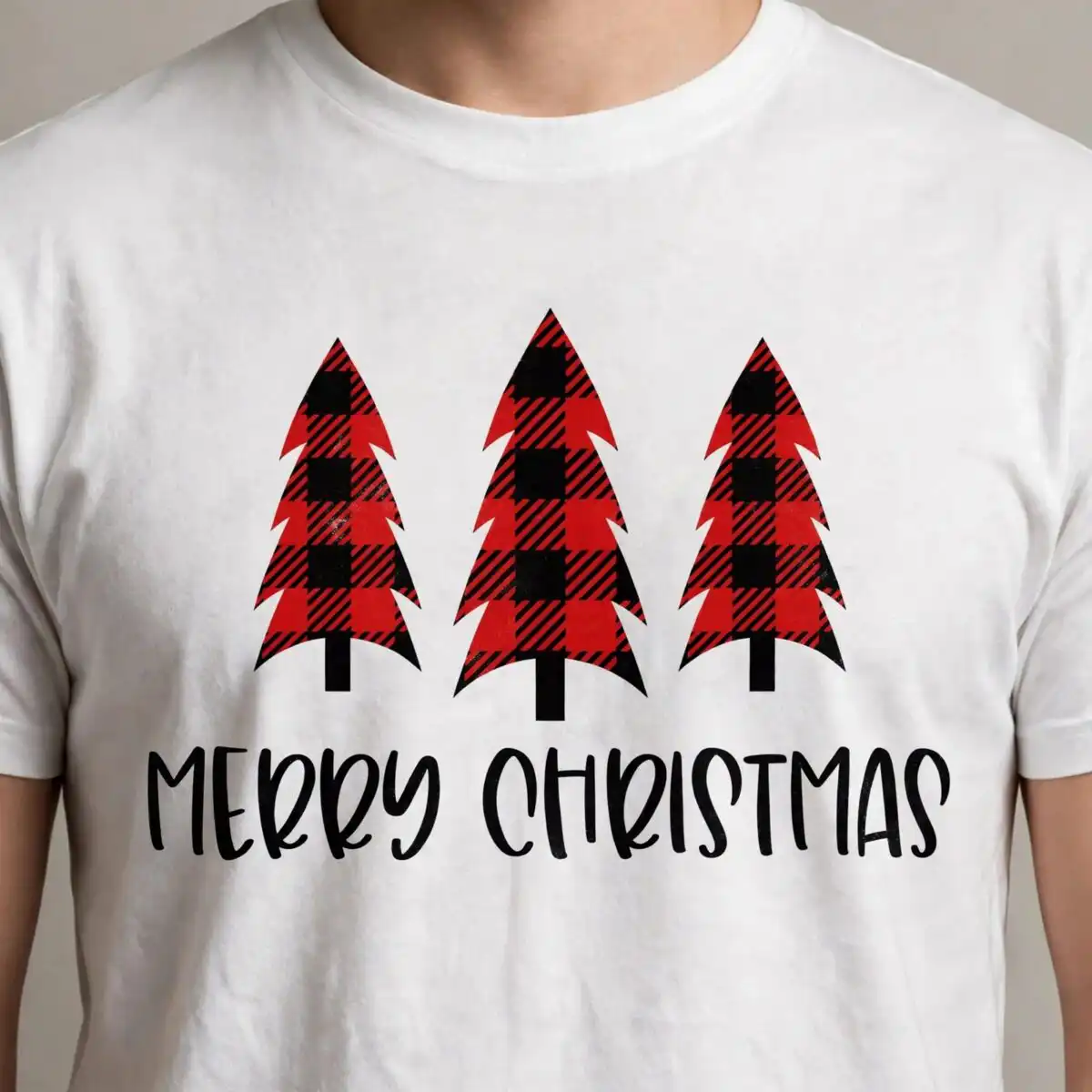 merry christmas svg trees design printed on a plain product mockup