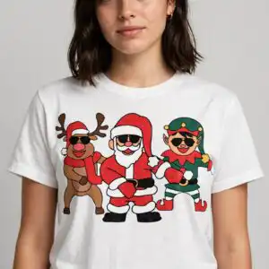 dabbing christmas png design printed on a plain product mockup