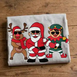 dabbing christmas png design printed on a plain product mockup