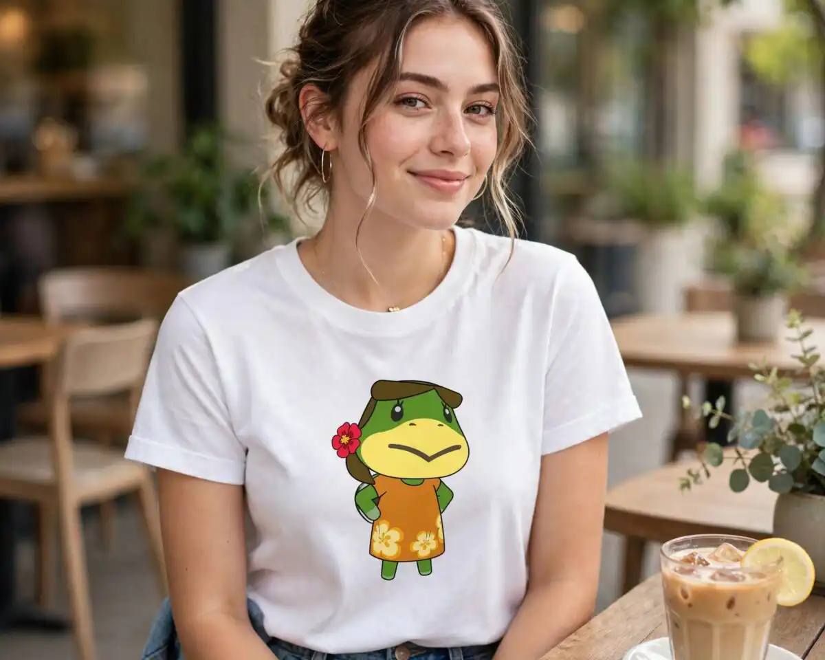 animal crossing image to design - chibi villagers and fruit icons for shirts animal crossing image to design design printed on a plain product mockup
