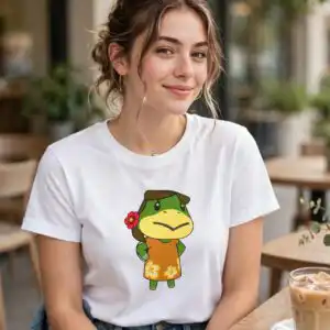 animal crossing image to design - chibi villagers and fruit icons for shirts animal crossing image to design design printed on a plain product mockup