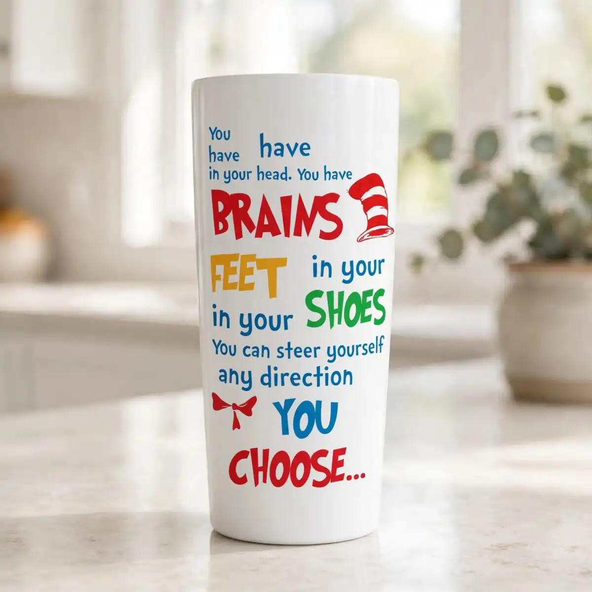 graduation dr seuss inspired motivational svg design printed on a plain product mockup