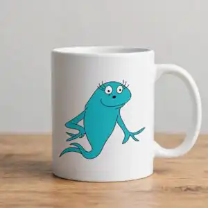 cartoon fish png images design printed on a plain product mockup