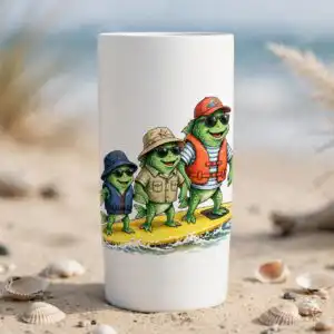 cartoon fish png images design printed on a plain product mockup