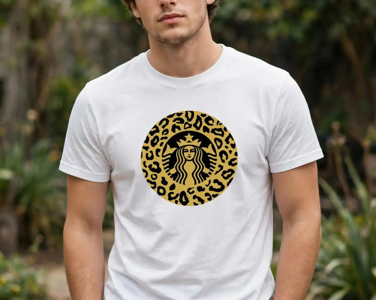 starbucks logo images png design printed on a plain product mockup