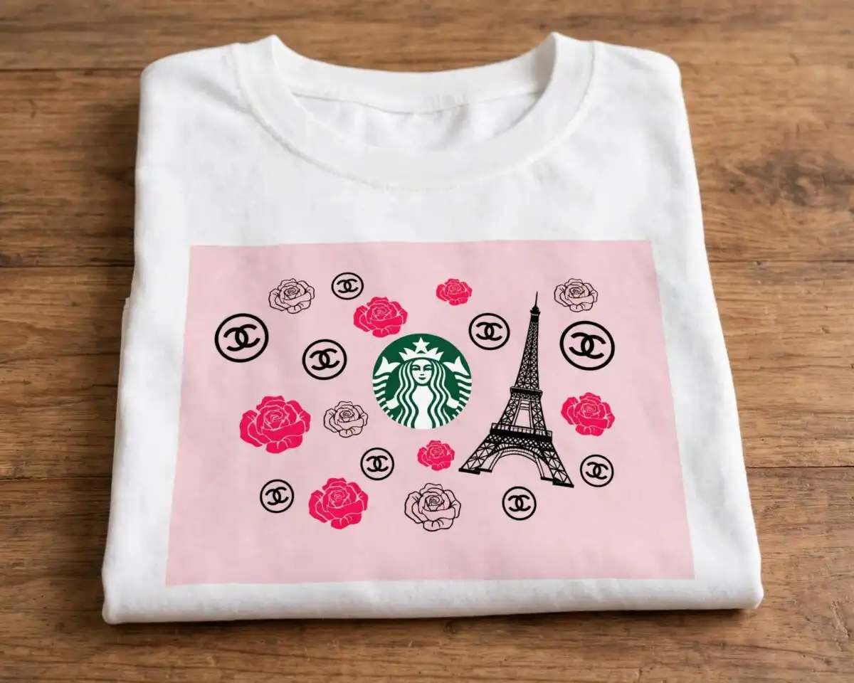 starbucks logo images png design printed on a plain product mockup