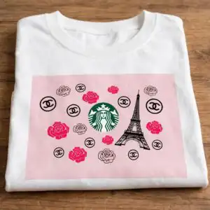starbucks logo images png design printed on a plain product mockup