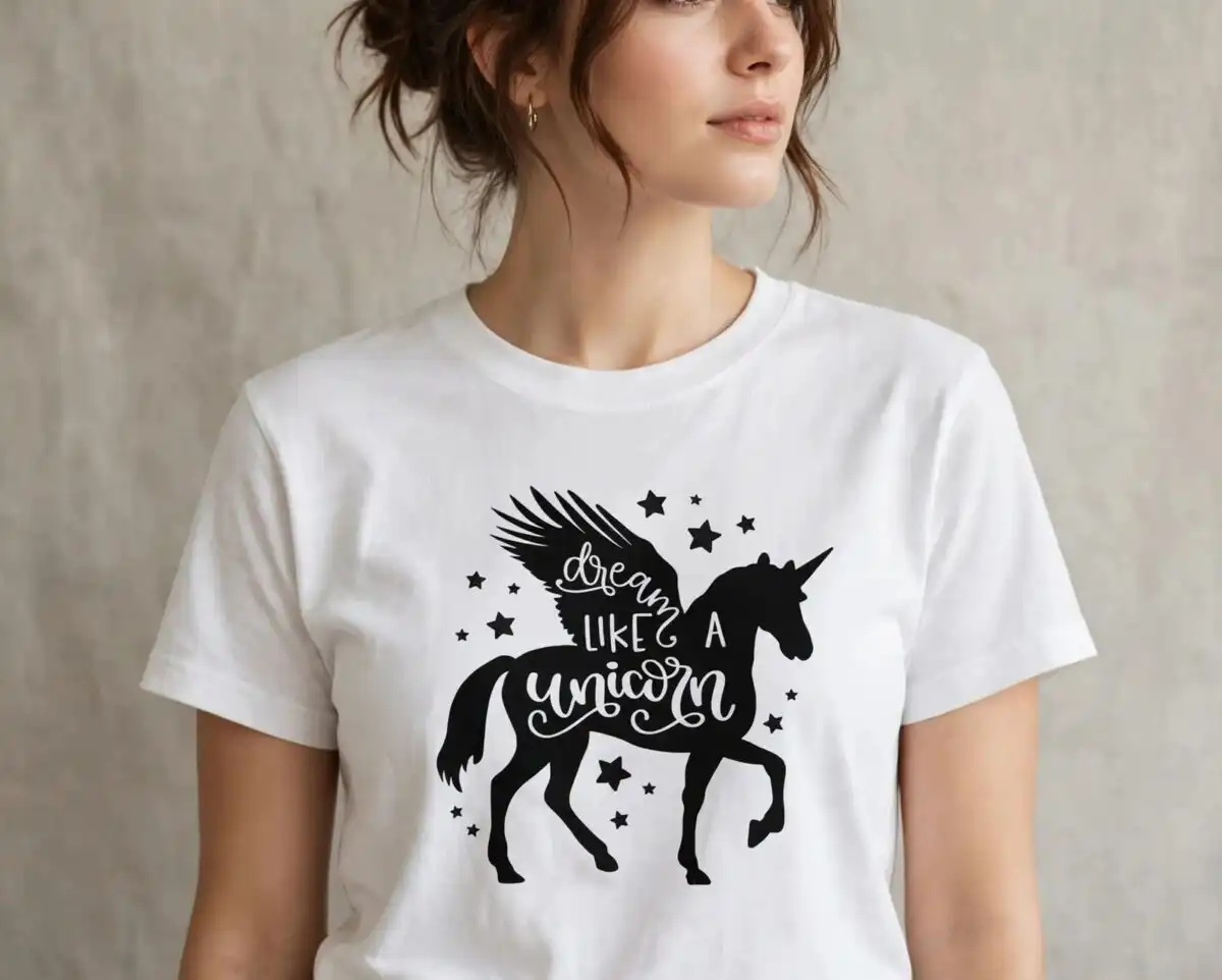 unicorn birthday svg design printed on a plain product mockup