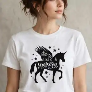 unicorn birthday svg design printed on a plain product mockup