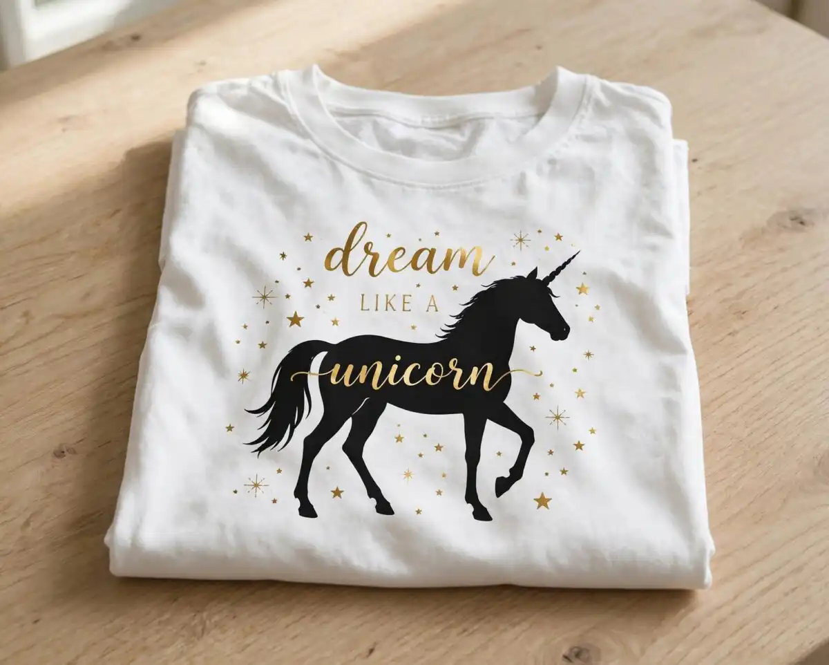 unicorn birthday svg design printed on a plain product mockup