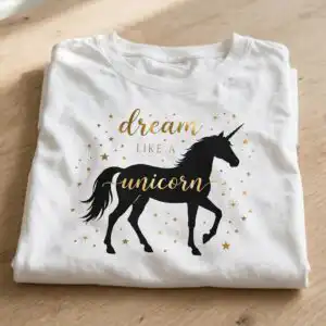unicorn birthday svg design printed on a plain product mockup