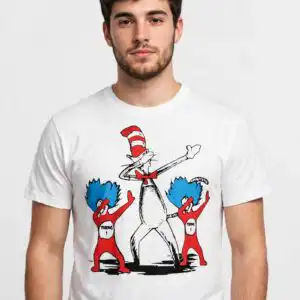 cat hat dabbing thing svg design printed on a plain product mockup