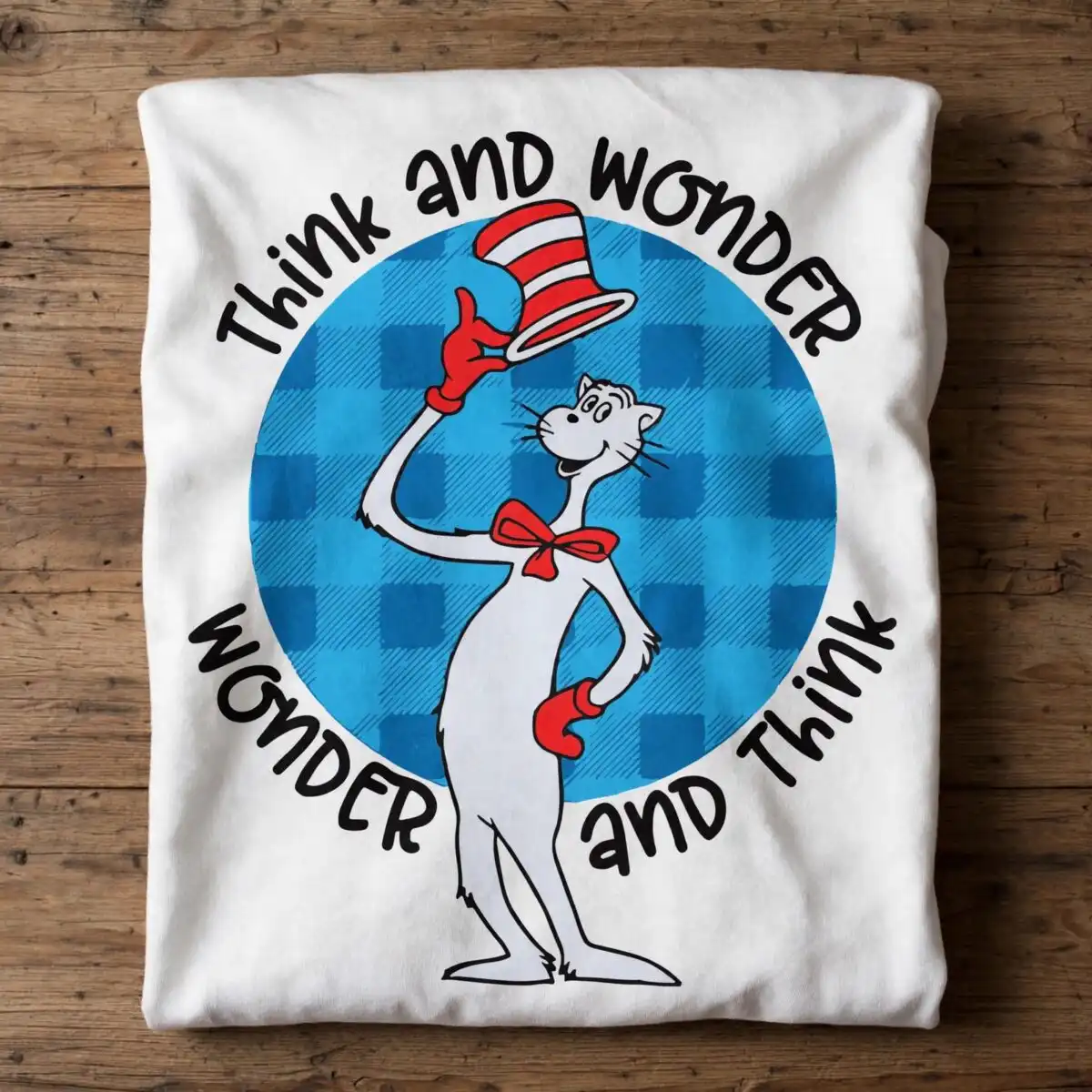think wonder svg design printed on a plain product mockup