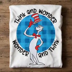 think wonder svg design printed on a plain product mockup