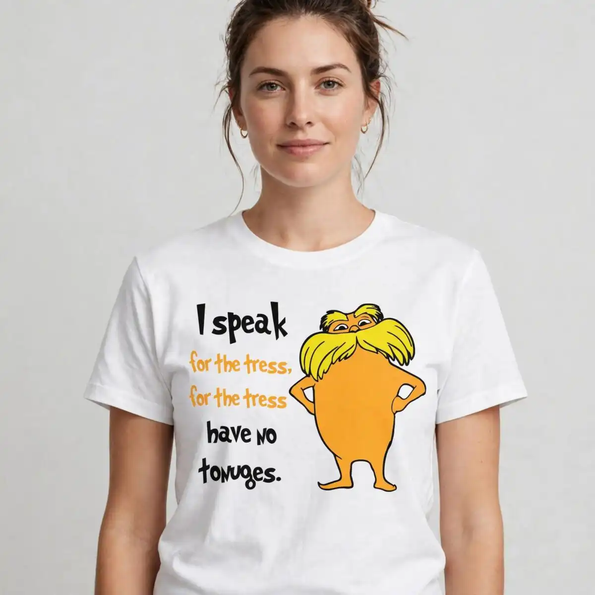 speak tress tress have svg design printed on a plain product mockup