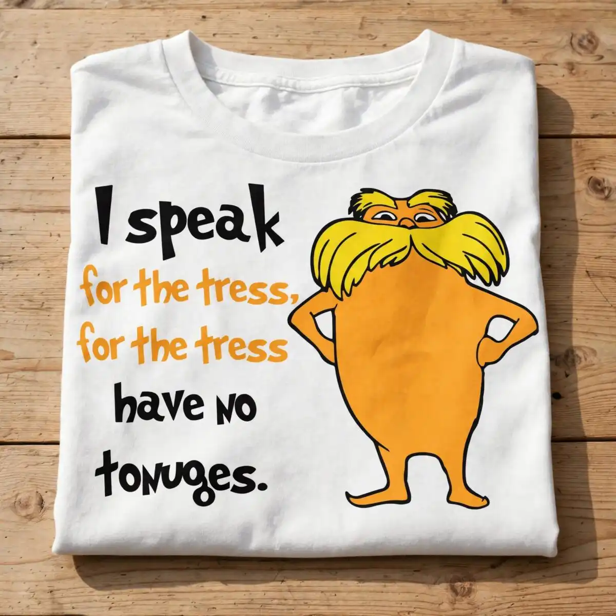 speak tress tress have svg design printed on a plain product mockup