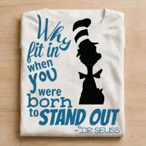 why fit in when you were born to stand out cat hat quote for cricut why svg for cricut design printed on a plain product mockup