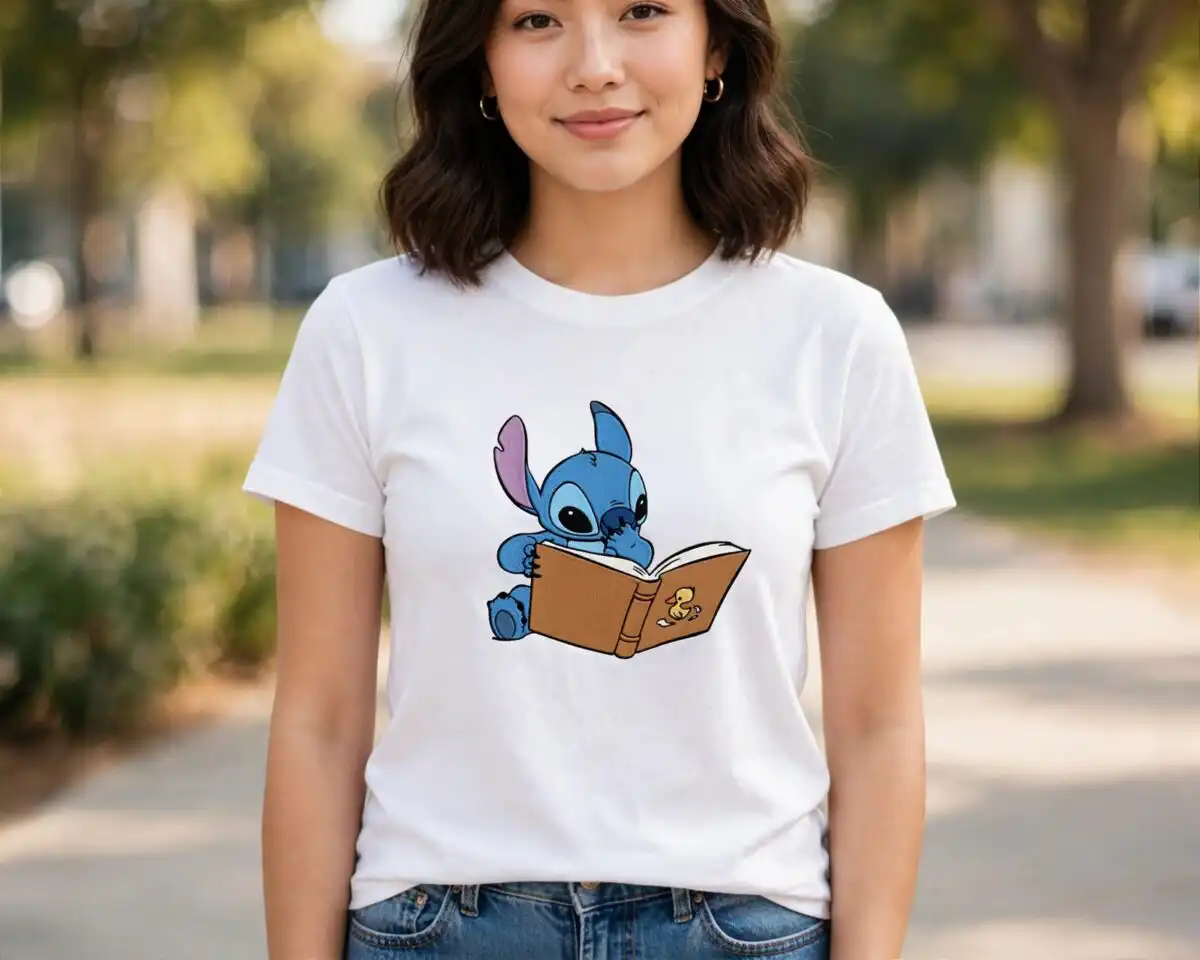 svg lilo and stitch design printed on a plain product mockup