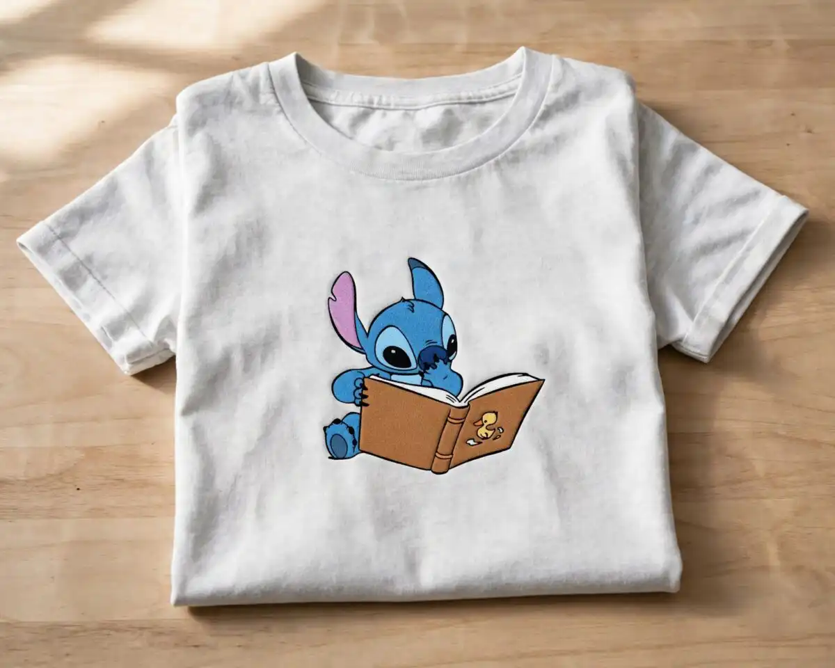 svg lilo and stitch design printed on a plain product mockup