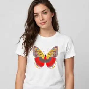 butterfly png image design printed on a plain product mockup