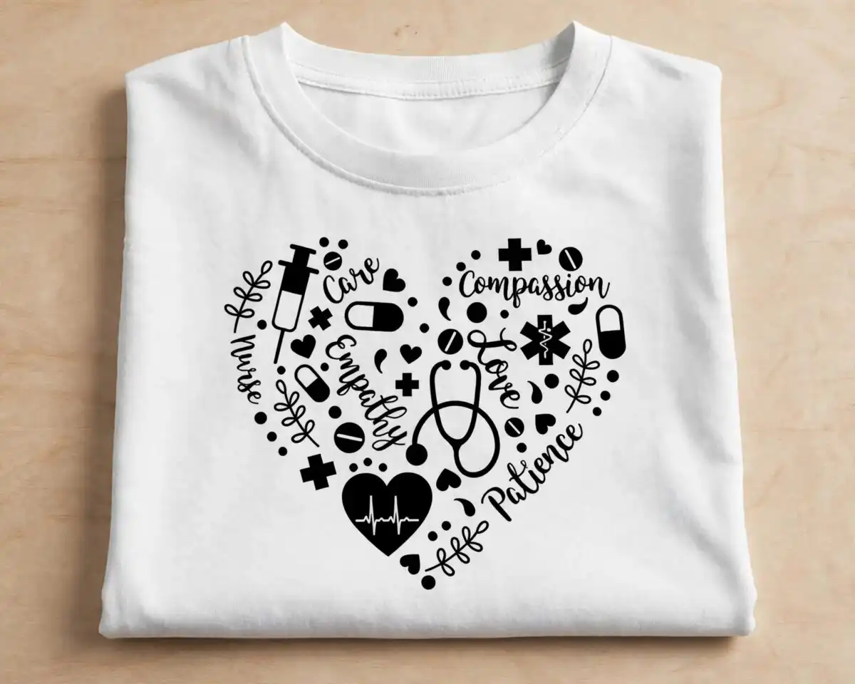 nurse appreciation svg design printed on a plain product mockup