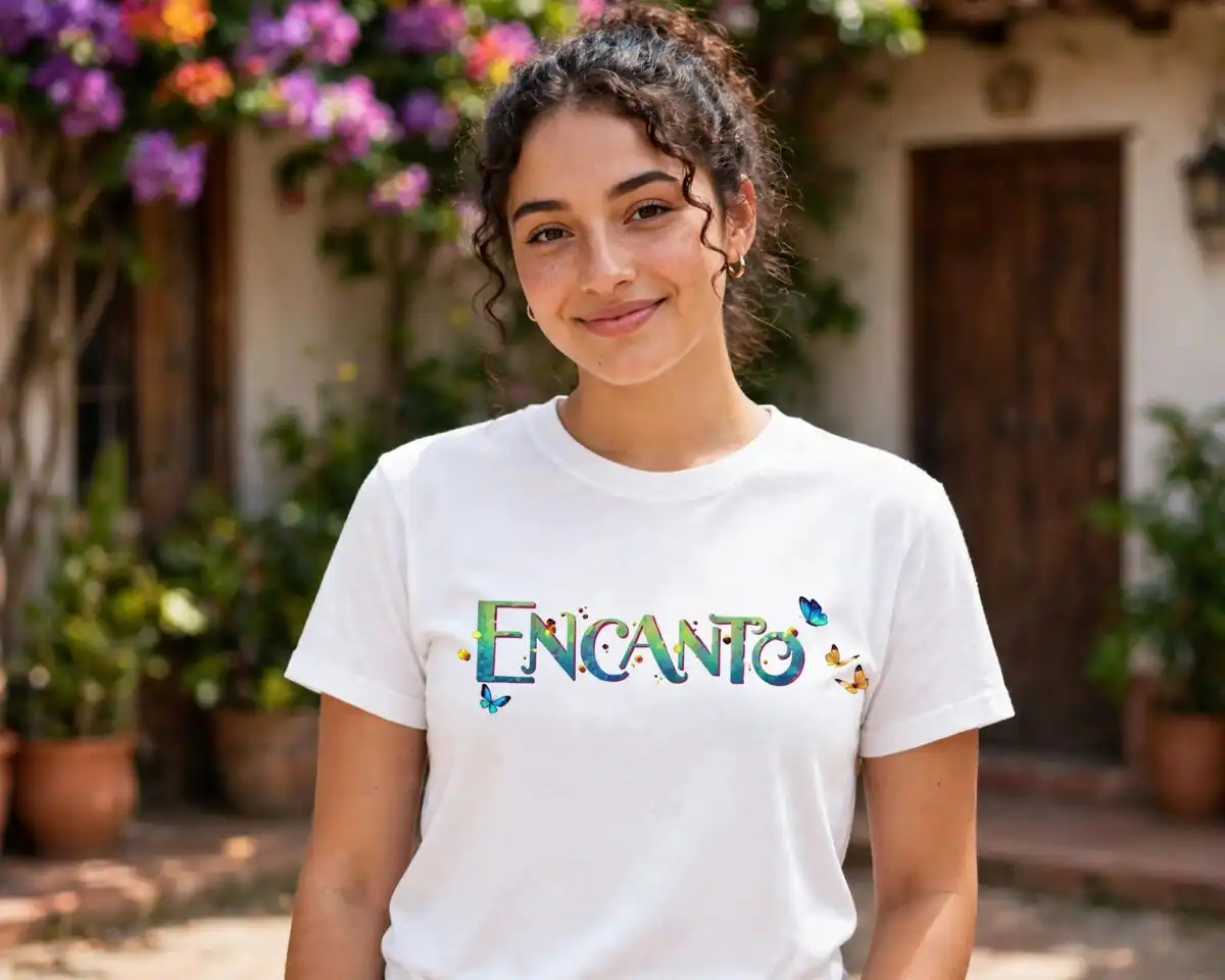 encanto house png design printed on a plain product mockup