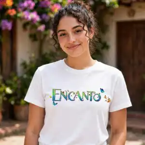 encanto house png design printed on a plain product mockup