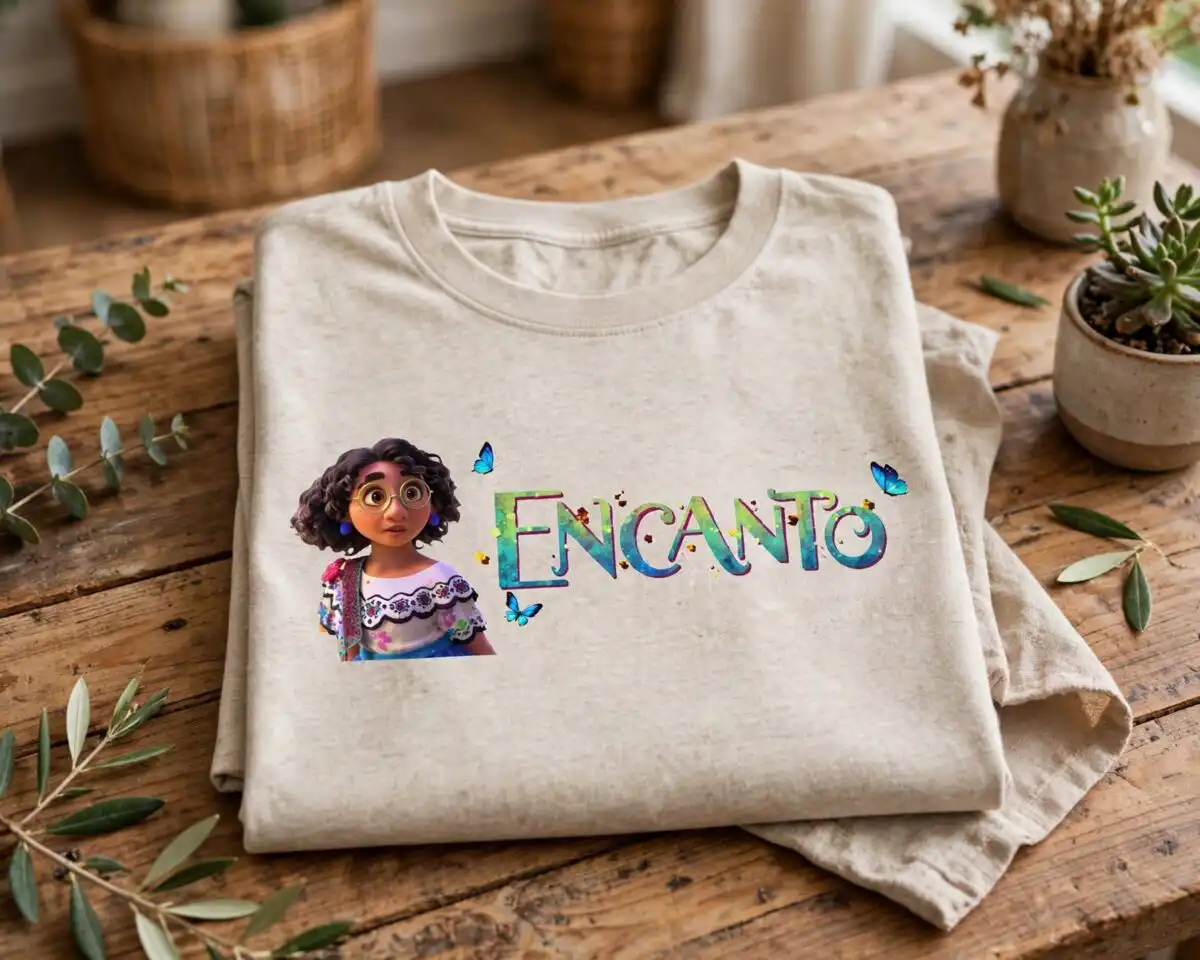 encanto house png design printed on a plain product mockup